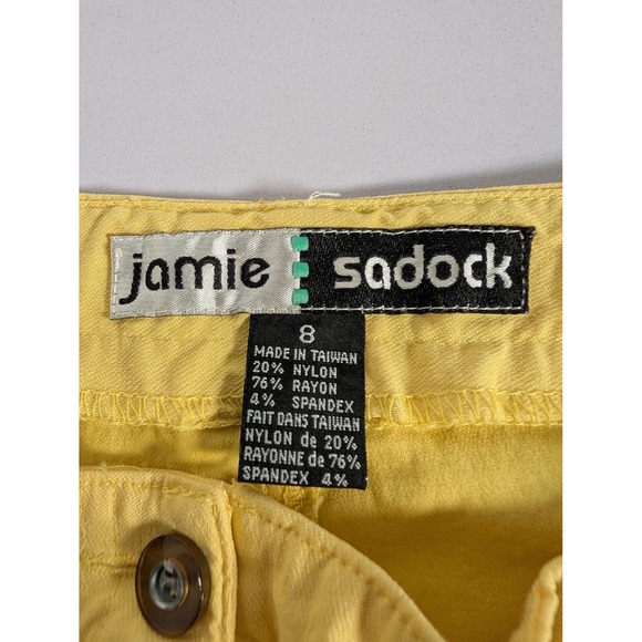Jamie Sadock Pants Women's 8 Yellow Cropped Stretch Zip Pocket Ankle Golf Pants - Picture 7 of 11